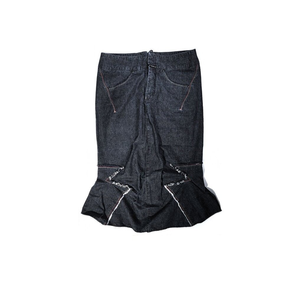 Marithe Francois Girbaud Long stretch Denim Skirt Size 32 |  Size 12 Womens